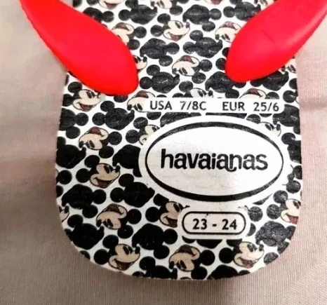 Chanclas dedo Disney MIckey Mouse Havaianas 23 / 24 Impecables